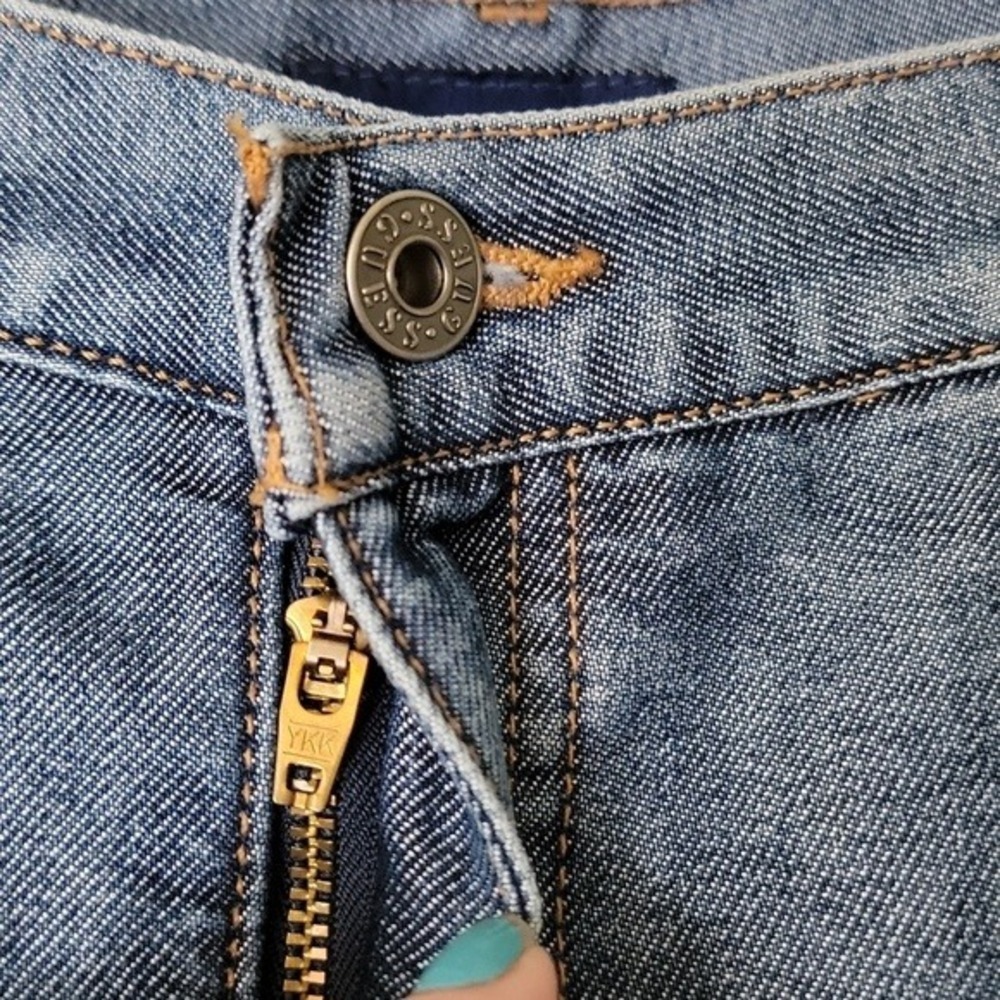 Guess Jeans Sweet Summer Western Front Slit Denim Jean Skirt size 34 Y2K Blue - Picture 5 of 8